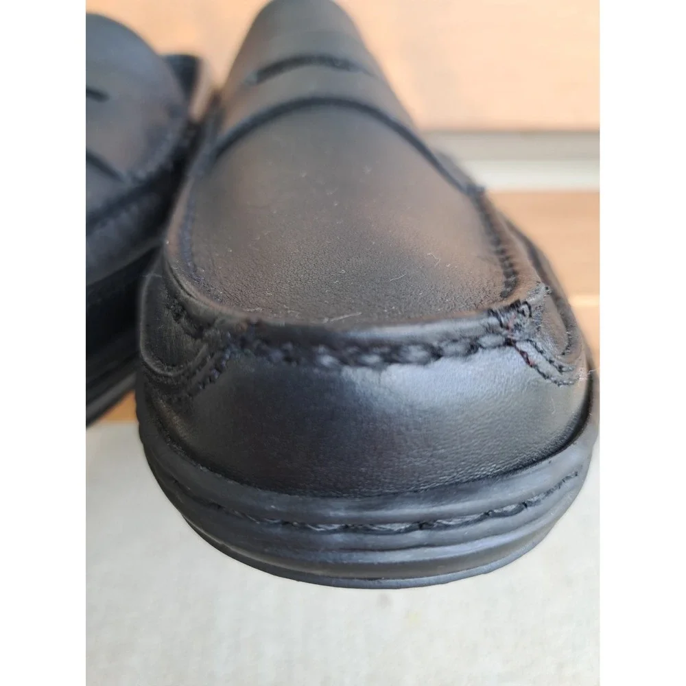 LANDS'END Men's Black Leather Classic Penny Loafers Slip-On Comfort Shoes 9D New